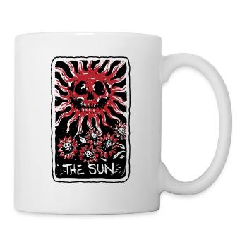 The Sun Blood Red Skeleton Skull Tarot Card - Tasse - Weiß - Rechts