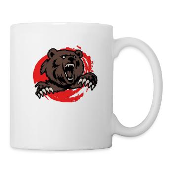 Bear and USA flag for USA and nature lovers - Mug - white - Right