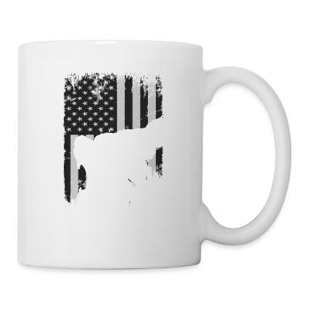 Bear and USA flag for USA and nature lovers - Mug - white - Right