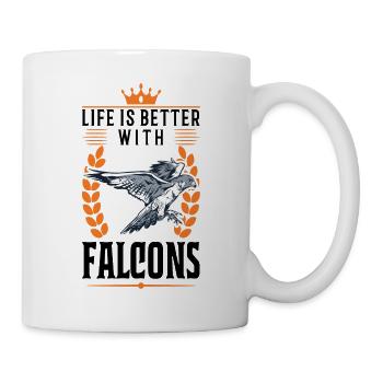 Das Leben ist besser mit Falken Falkner - Tasse - Weiß - Rechts