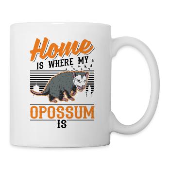 Zuhause ist wo mein Possum ist Beutelratte - Tasse - Weiß - Rechts