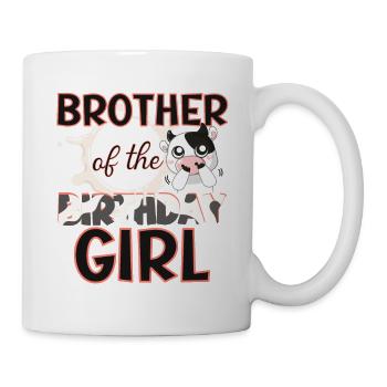 Bruder des Geburtstagsmädchens Kuh Themed Big Bro - Tasse - Weiß - Rechts