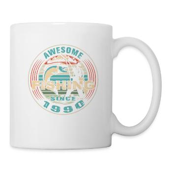 Génial depuis 1990. Angel, l’anniversaire du pêcheur - Mug blanc - blanc - Droite