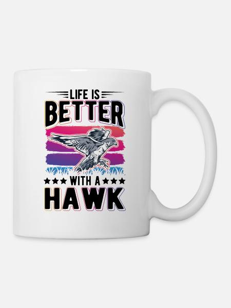 Das Leben ist besser mit Falken Falkner - Tasse - Weiß