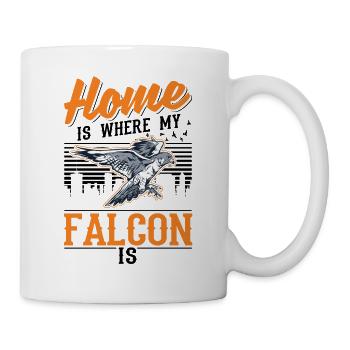 Zuhause ist wo meine Falke ist Turmfalke Falkner - Tasse - Weiß - Rechts