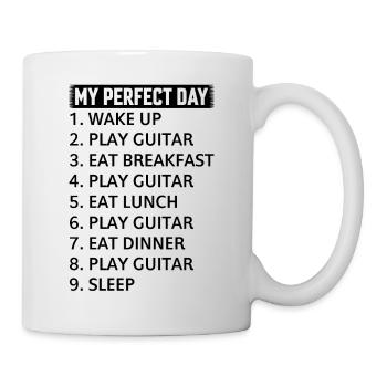Guitarist - My Perfect Day Guitar Player Day Plan - Tasse - Weiß - Rechts