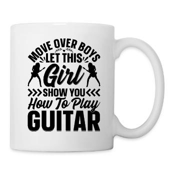 Move Over Boys Laissez cette fille vous montrer comment jouer - Mug blanc - blanc - Droite