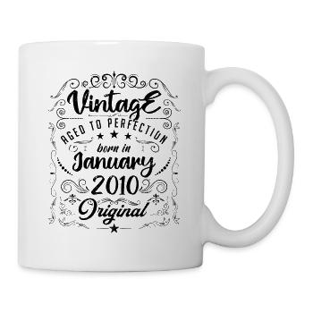 Vintage Né(e) en Janvier 2010 anniversaire janvier - Mug blanc - blanc - Droite