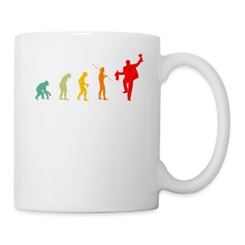 Evolution Aperitif lustiges Geschenk Mann - Tasse - Weiß - Rechts