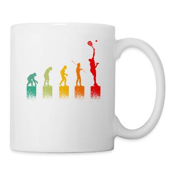Evolution Tennisman idee passionate gift of tenni - Mug - white - Right
