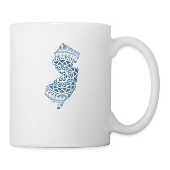 New Jersey Karte Muster USA Amerika - Tasse - Weiß - Rechts