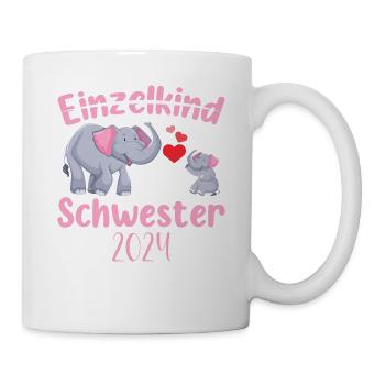 Einzelkind Große Schwester 2024 - Tasse - Weiß - Rechts