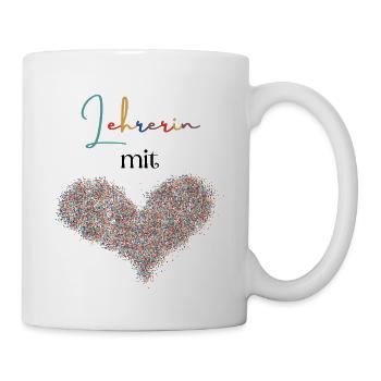 Lehrerin Mit Herz, T shirt Mit Spruch. - Tasse - Weiß - Rechts