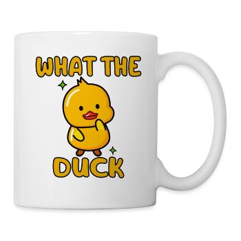 Was die Ente Lustige Gummiente Nette Vogel Quacksalber - Tasse - Weiß - Rechts