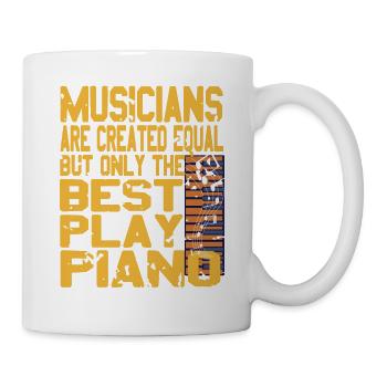 Les musiciens sont créés à égalité drôle pianiste piano - Mug blanc - blanc - Droite