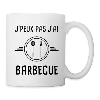 j'peux pas j'ai barbecue ustensiles - Mug blanc - blanc - Droite