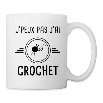 j'peux pas j'ai crochet laine - Mug blanc - blanc - Droite