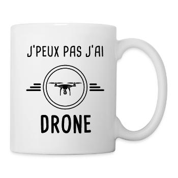j'peux pas j'ai drone - Mug blanc - blanc - Droite