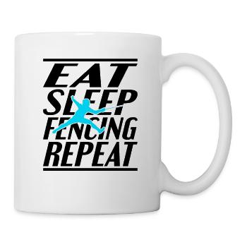 Manger Dormir l’escrime - Mug blanc - blanc - Droite