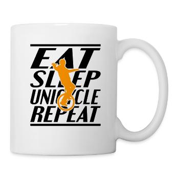 Nourriture Dormir Unicycle - Mug blanc - blanc - Droite