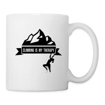 CLIMBING IS MY THERAPY - Hiking Mountains - Mug - white - Right
