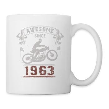 Awesome since 1963, Biker 60. Geburtstag - Tasse - Weiß - Rechts
