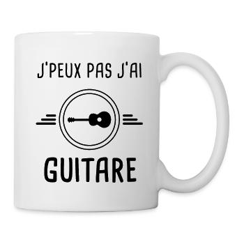 j'peux pas j'ai guitare - Mug blanc - blanc - Droite