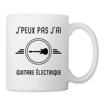 j'peux pas j'ai guitare électrique - Mug blanc - blanc - Droite