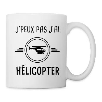 j'peux pas j'ai hélicopter - Mug blanc - blanc - Droite