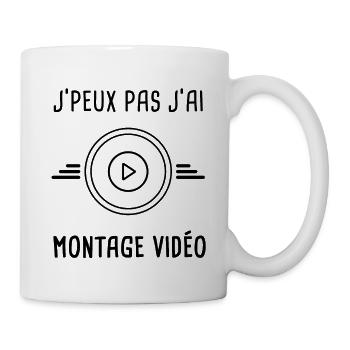 j'peux pas j'ai montage vidéo - Mug blanc - blanc - Droite