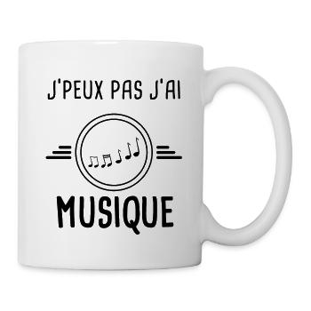 j'peux pas j'ai musique - Mug blanc - blanc - Droite