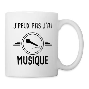 j'peux pas j'ai musique micro - Mug blanc - blanc - Droite