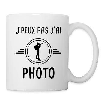 j'peux pas j'ai photo - Mug blanc - blanc - Droite