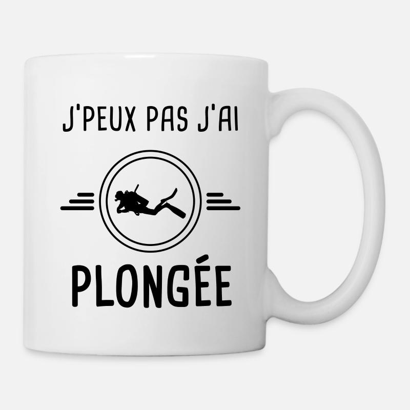 j'peux pas j'ai plongée - Mug blanc - blanc
