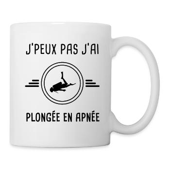 j'peux pas j'ai plongée en apnée - Mug blanc - blanc - Droite