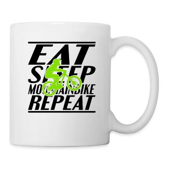 Essen Schlafen Mountainbike - Tasse - Weiß - Rechts