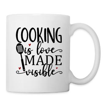 Cuisiner, c’est l’amour rendu visible - Mug blanc - blanc - Droite
