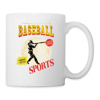 Baseball Baseballspieler USA Sport Vintage Retro - Tasse - Weiß - Rechts