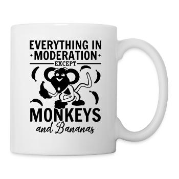 Monkey - Everything In Moderation Except Monkeys a - Mug - white - Right