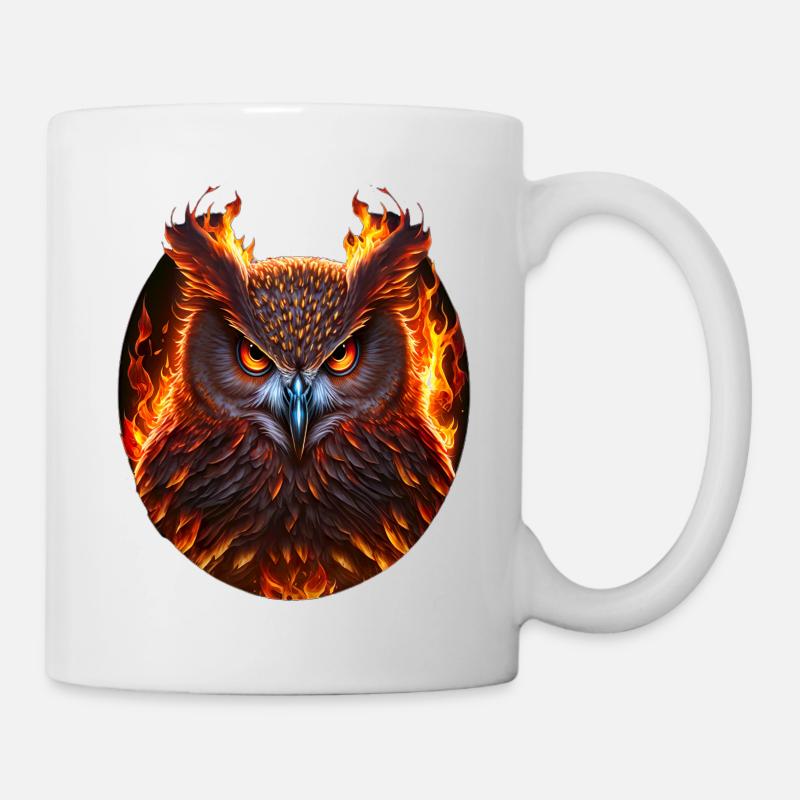 Owl in flames - Mug - white