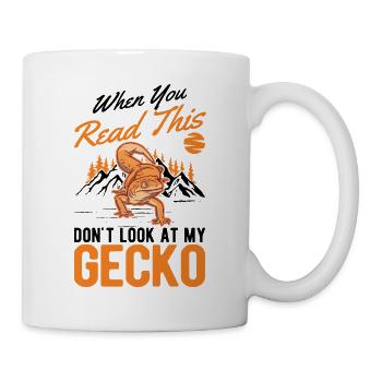 Gecko Geschenk Leopardgecko - Tasse - Weiß - Rechts
