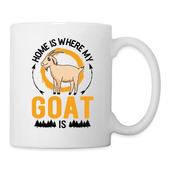 Zuhause ist wo meine Ziege ist Ziegenwirt - Tasse - Weiß - Rechts