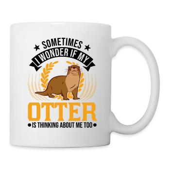 Otter Geschenk Fischotter Seeotter - Tasse - Weiß - Rechts