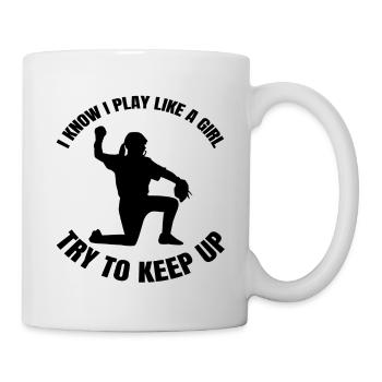 Amateur de baseball baseball femme jeu de baseball - Mug blanc - blanc - Droite