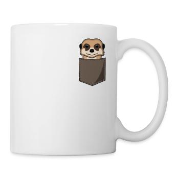 Suricate drôle dans la poche de poitrine Imprimer Cadeau - Mug blanc - blanc - Droite