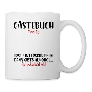 Gästebuch Mein 18. Geburtstag - Tasse - Weiß - Rechts