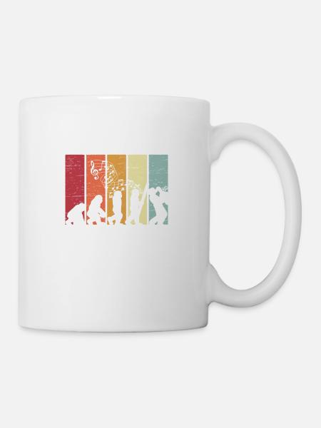 Human Evolution Saxophone Musicien de Jazz - Mug blanc - blanc