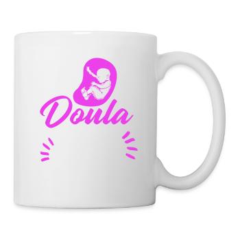 Doula with her Cervix midwife - Mug - white - Right