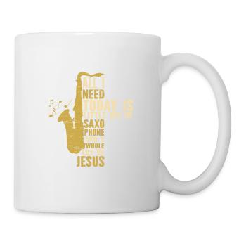 Saxophon Jesus Jazzmusiker Saxophonist - Tasse - Weiß - Rechts