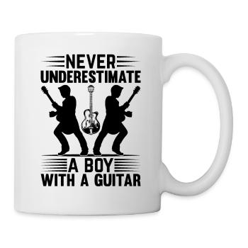 Guitariste - Ne sous-estimez jamais un garçon avec un G - Mug blanc - blanc - Droite
